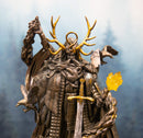 Arthurian Legend Wizard Merlin With Excalibur Sword Statue Magic Fire Prophet