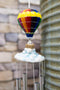 Hot Air Balloon Aircraft With Wicker Basket Above Clouds Wind Chime Figurine