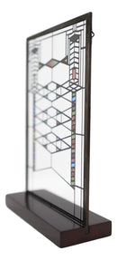 Ebros Frank Lloyd Wright Robie House Modern Stained Glass Metal Framed Hanging Wall Decor