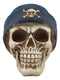 Ebros Gangster Thug Skull With Blue Crossbones Beanie Hat Figurine 6"L Skeleton Skulls