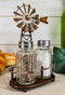 Ebros 6.5"H Rustic Country Farm Windmill Outpost Salt And Pepper Shakers Set
