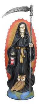 Ebros 7.25"H Holy Death Santa Muerte With Scythe In Tunic Robe Figurine (Black)