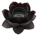 Ebros Lotus Meditation Flower Tea Light Candle Holder 4.5"W (Bronze Patina)