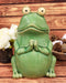 Ebros 11.25" Tall Lilypad Wishes Ceramic Whimsical Meditating Yoga Green Frog Home and Garden Statue Praying Frogs Decorative Sculpture Accent - Ebros Gift