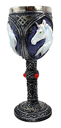 Ebros Gift Vial Of Everlasting Life Rare Unicorn Wine Drink Goblet Chalice Cup 7.5"H - Ebros Gift