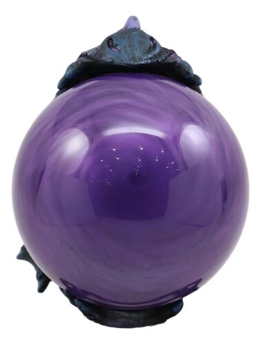 Ebros Giant Serpentine Bahamut Fire Dragon With Purple Sand Storm Ball Figurine - Ebros Gift