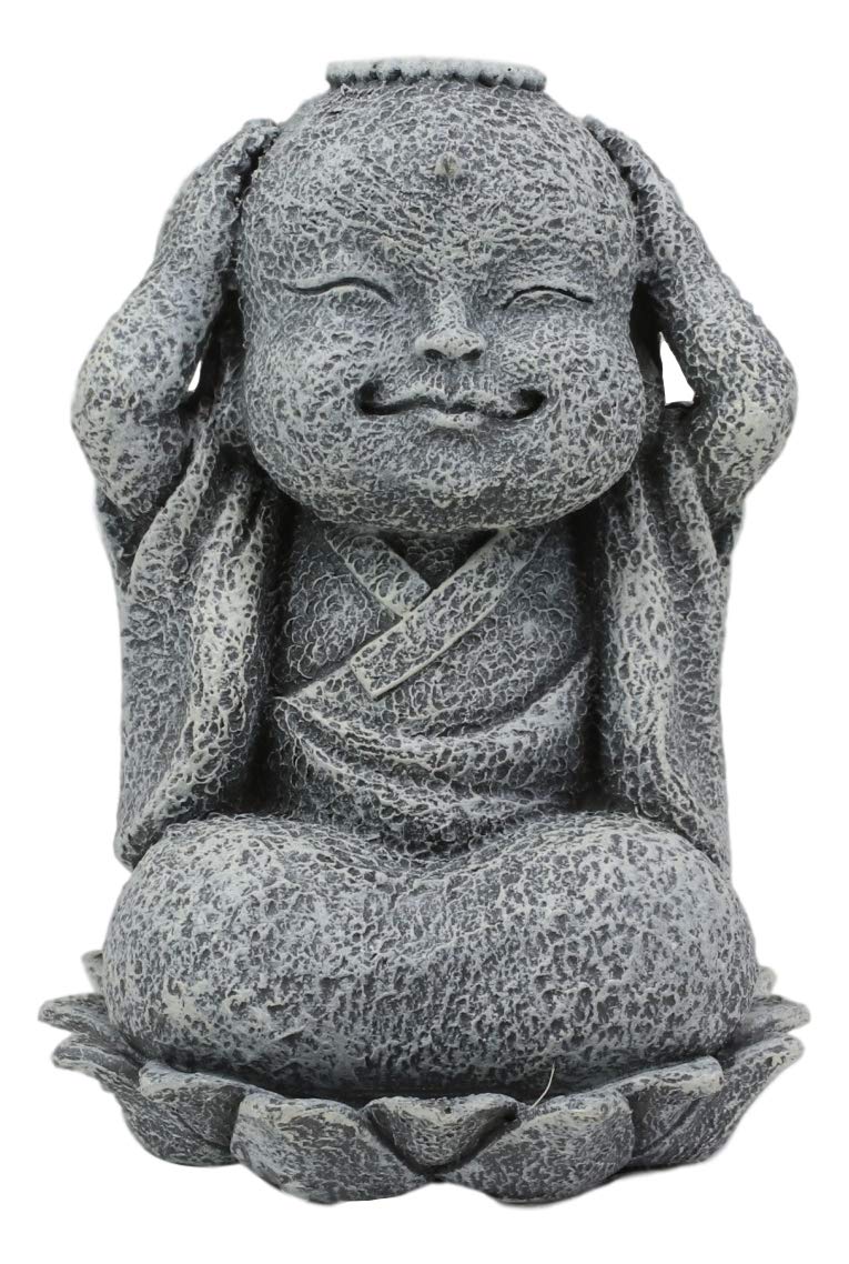 Ebros Zen Meditating Japanese Bosatsu Jizo Monk On Lotus Throne Statue 4" Tall