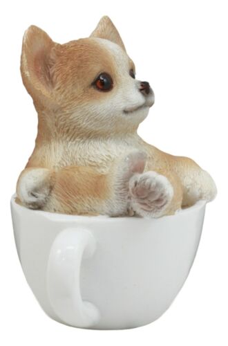 Ebros Realistic Mini Chihuahua Teacup Statue 3" Pet Pal Dog Breed Collectible Figurine