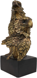 Ebros Gift 9" Tall Bald Eagle and Eaglet Head Bust Figurine with Black Pedestal