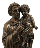 Large Saint Joseph Carrying Child Jesus Decor Statue 24"H Holy Family Figurine