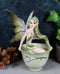 Ebros Amy Brown Teacup Matcha Green Tea Fairy In Teacup Figurine Faerie Garden 6"H