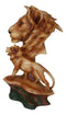Ebros African Safari Lion Bust Statue 9"H Lion King Pride Rock Faux Wood Resin
