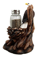 Ebros Bald Eagle Residing By Its Nests Salt and Pepper Shaker Set Holder 6.5"H