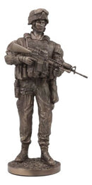 US Military War Soldier Marine Rifleman On Guard Statue 13.5"Tall Infantry Unit