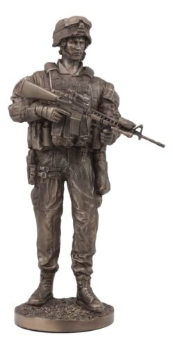 US Military War Soldier Marine Rifleman On Guard Statue 13.5"Tall Infantry Unit