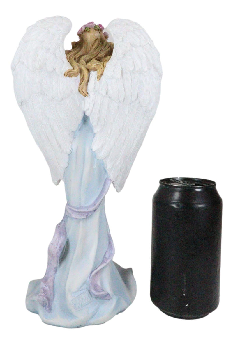 Inspirational Praying Pink Rose Angel of Serenity Sympathy And Love Figurine