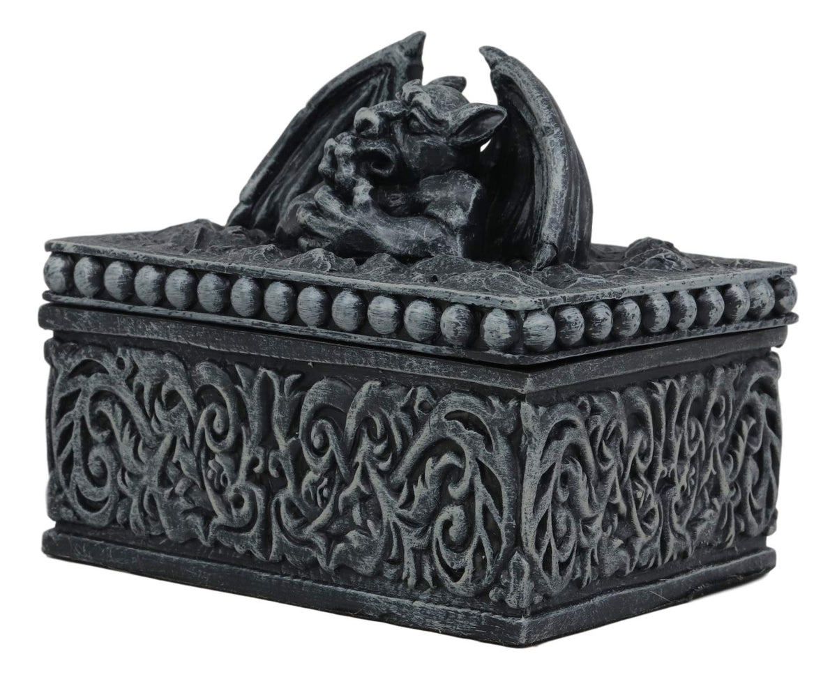 Ebros Gothic Stone Trapped Le Penseur Thinker Gargoyles Notre Dame Jewelry Box - Ebros Gift