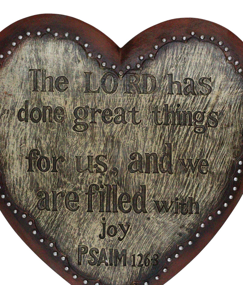 Rustic Western The Lord Has Done Great Things for Us Psalm 126 Heart Wall Decor