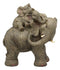 Ebros Wildlife Elephant Father and 2 Calves On Piggyback Playing Statue 10.5" Tall Resin Safari Elephants Family Figurine Sculpture Decor Gifts
