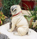 Ebros GiftLarge Adorable Pug Dog Garden Greeter Statue With Jingle Collar 11.25" Tall