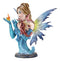 Large 14"H Fantasy Ice Elemental Fairy Controlling Ember With Red Dragon Statue