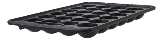 Ebros Gift Rectangular Traditional Cast Iron Japanese Street Food Takoyaki Stuffed Mushrooms Dessert Cakes Snacks Special Cooking Plate Pan Takoyaki-Nabe With Side Handle Holes Restaurant Supply