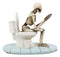 Ebros Eternally Constipated Skeleton On Toilet Bowl Browsing Cellphone Figurine