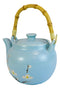 Japanese Sakura Cherry Blossom Branches Pastel Blue Ceramic Tea Pot Teapot 40oz