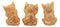 Three Wise Kittens See Hear Speak No Evil Tabby Cats Statue Set Animal Decor