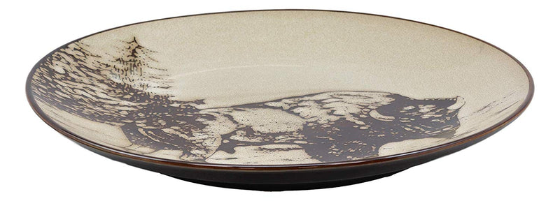 Ebros Bison Buffalo Abstract Art Large Square Dinner Plate Set of 2 10.75"D