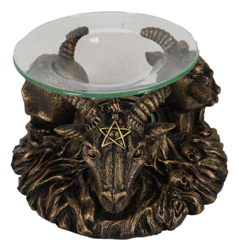 Pagan Occult Baphomet Sabbatic Goat Skull Demon Candle Oil Tart Scent Burner