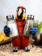 Ebros Tropical Rainforest Red Scarlet Macaw Parrot Salt Pepper Shakers Holder