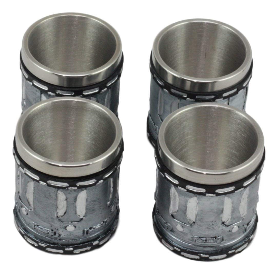 Ebros Western Novelty Revolver Pistol Gun Barrel Cylinder Shot Glass 2-Ounce Set of 4