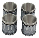 Ebros Western Novelty Revolver Pistol Gun Barrel Cylinder Shot Glass 2-Ounce Set of 4