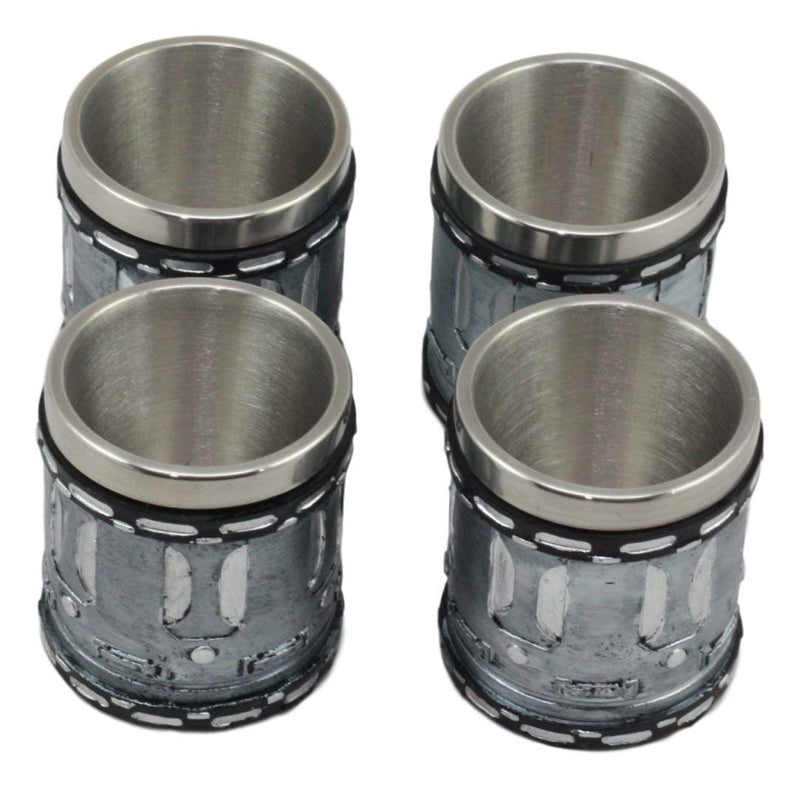 Ebros Western Novelty Revolver Pistol Gun Barrel Cylinder Shot Glass 2-Ounce Set of 4