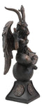 6.5"H Church of Satan Sabbatic Goat Idol Baphomet Bronze Resin Statue Horned God