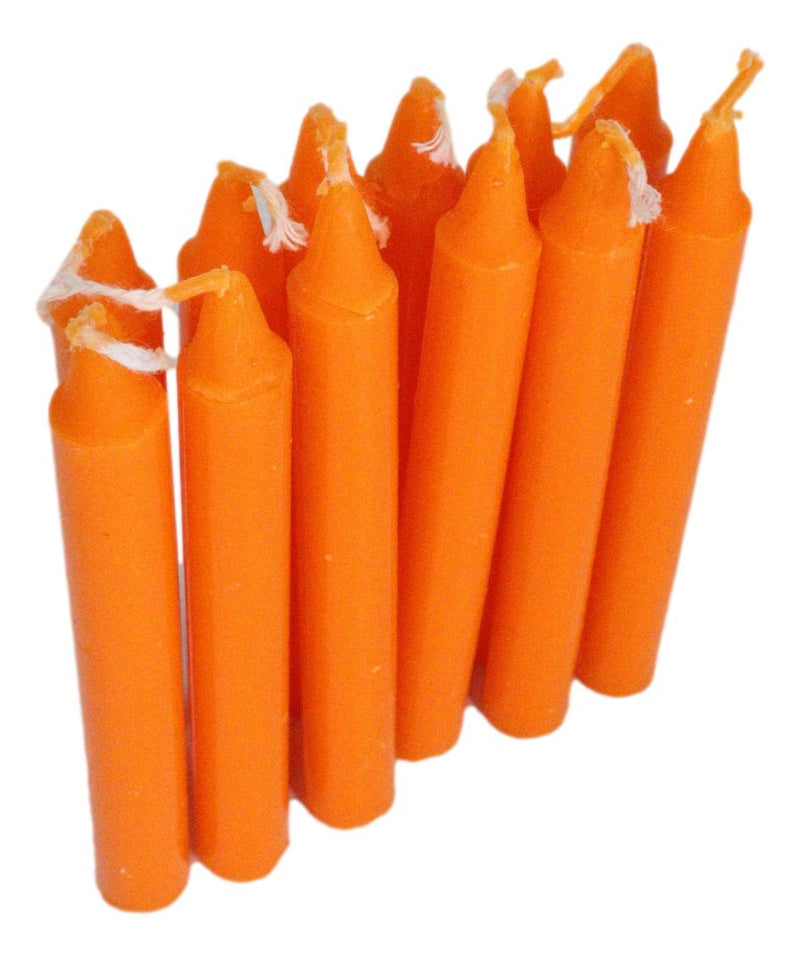 Orange Confidence Pack of 12 Wicca Occult Witch Ritual Spell Chime Candles