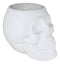 Matte White Gothic Skull Skeleton Ceramic Votive Candle Essential Oil Warmer