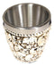Novelty Ossuary Graveyard Piled Up Skulls And Spine Bones Shot Glass Set of 4