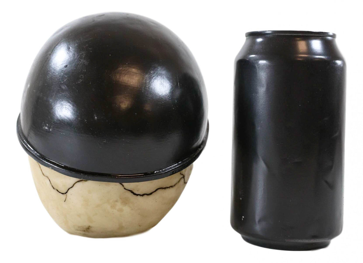 Ebros Military Skull With Crossbones Helmet Gear Figurine 5"H Skeleton Cranium Skulls