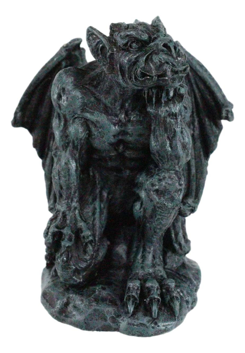 Gothic Winged Gorilla King Kong Prime Gargoyle Crouching Miniature Figurine