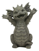 Hug Me Please! Small Baby Garden Dragon With Wide Open Arms Statue Fantasy Decor