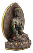 Ebros Bodhisattva Bhaisajyaguru Medicine Buddha Meditating On Lotus Throne 6"H