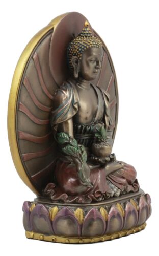 Ebros Bodhisattva Bhaisajyaguru Medicine Buddha Meditating On Lotus Throne 6"H