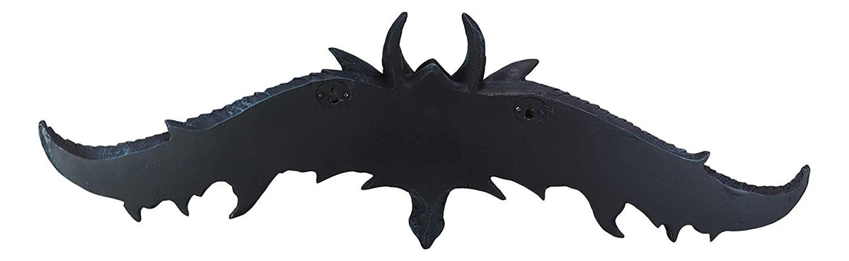 Ebros Large 34.25"Wide Medieval Fantasy Midnight Blue Blood Overwatch Dragon With Open Wings Wall Decor Plaque Entrance Overdoor Pediment Door Hanger Dragons And Dungeons Halloween Wall Art Decorative - Ebros Gift