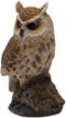 Ebros Gift Eagle Owl Perching on Branch with Singing Bird Sound Figurine 6.5"H