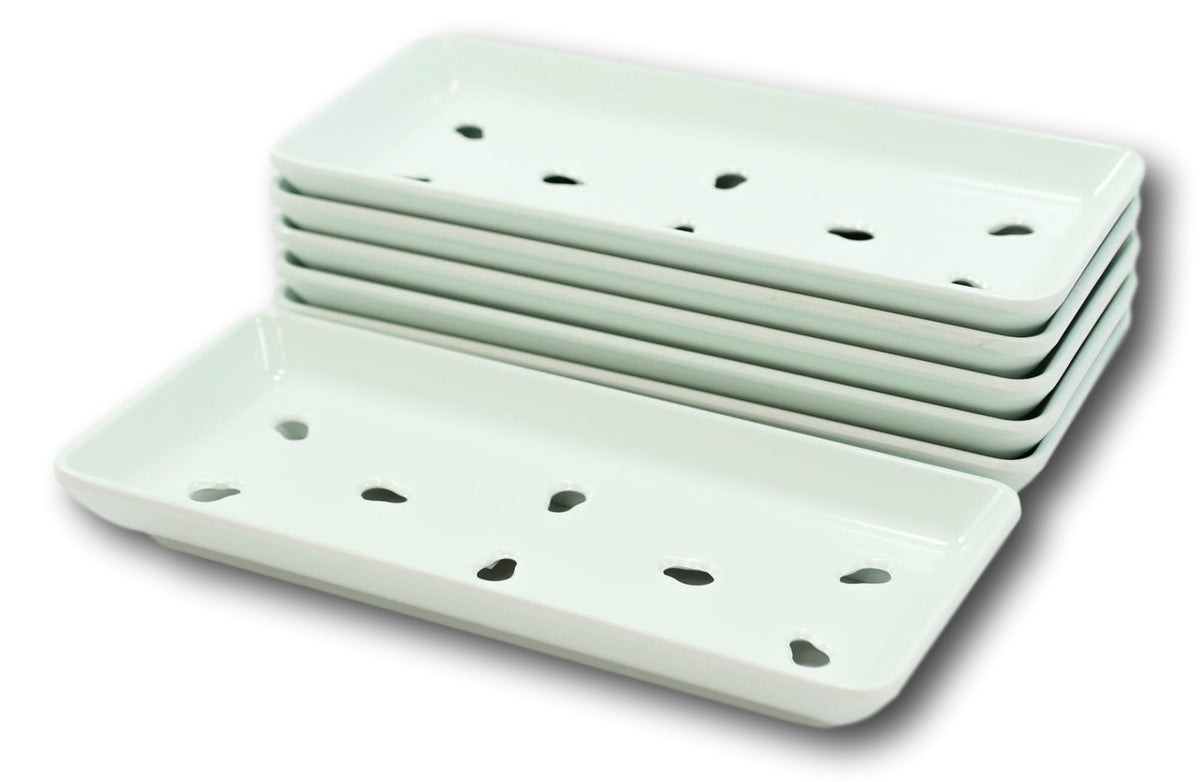 Japanese Raw Sushi Preparation Storage Green Neta Zara Melamine Plates Set of 6 - Ebros Gift