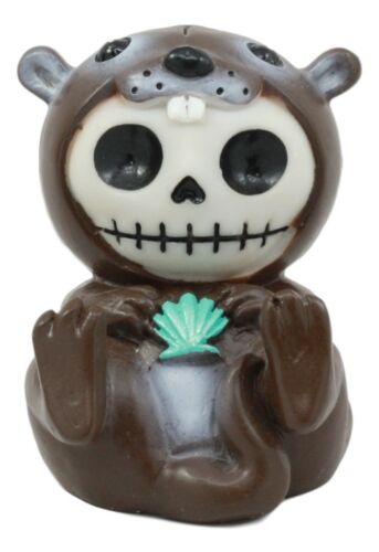Ebros Furrybones Otto The Sea Otter Figurine Furry Bones Otter Hooded Skeleton Monster - Ebros Gift