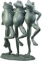 Ebros Aluminum Best Pond Buddies Hand In Hand Dancing Frog Trio Garden Statue 19"H