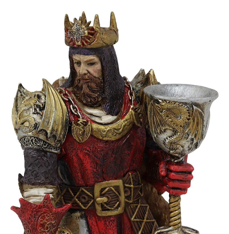 Ebros Legendary King Arthur Pendragon Wielding The Excalibur Sword Statue 10" Tall Matter of Britain Knights of The Round Table Kingship Figurine (Vivid Colors)